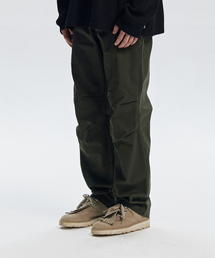COTTON BANDING EASY PANTS _ OLIVE