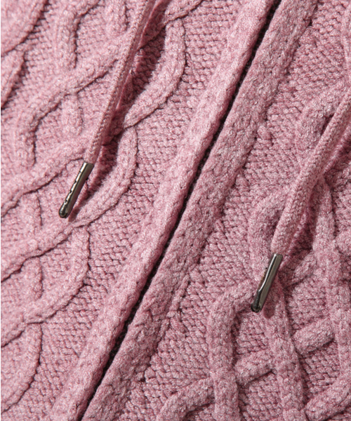 DIMITRI BLACK(ディミトリブラック)の「2WAYヘビーウェイトケーブルニットフードジップアップ_ダスティピンク(ニット/セーター・レディース・その他・LARGE/X-LARGE/MEDIUM)」の7枚目の写真