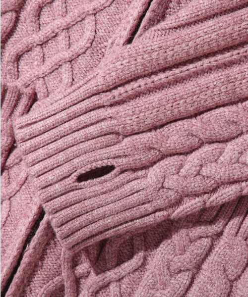 DIMITRI BLACK(ディミトリブラック)の「2WAYヘビーウェイトケーブルニットフードジップアップ_ダスティピンク(ニット/セーター・レディース・その他・LARGE/X-LARGE/MEDIUM)」の8枚目の写真