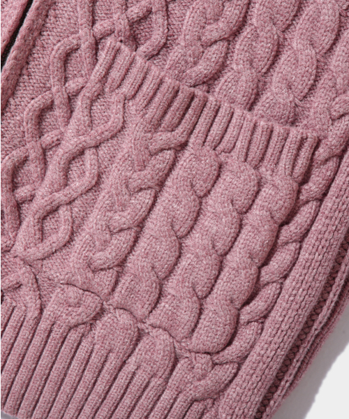 DIMITRI BLACK(ディミトリブラック)の「2WAYヘビーウェイトケーブルニットフードジップアップ_ダスティピンク(ニット/セーター・レディース・その他・LARGE/X-LARGE/MEDIUM)」の9枚目の写真