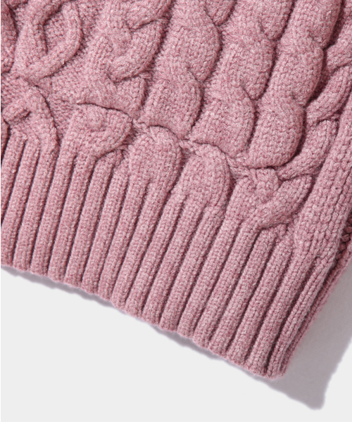 DIMITRI BLACK(ディミトリブラック)の「2WAYヘビーウェイトケーブルニットフードジップアップ_ダスティピンク(ニット/セーター・レディース・その他・LARGE/X-LARGE/MEDIUM)」の10枚目の写真