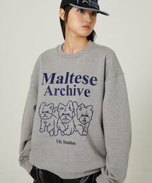 マルチーズアーカイブライングラフィックスウェットグレー
