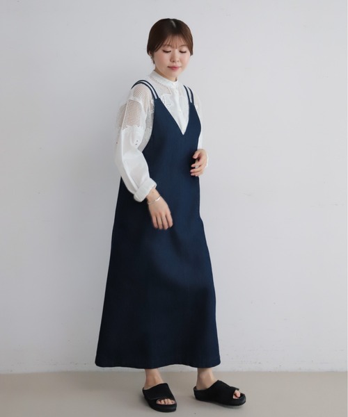 インドメッシュクロス刺繍 スタンドネックブラウス | NOMBRE IMPAIR