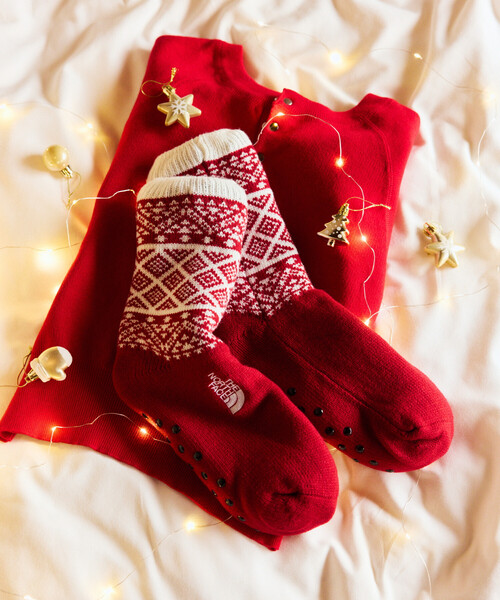 THE NORTH FACE(ザノースフェイス)の「THE NORTH FACE/ザ・ノース・フェイス Nuptse Bootie Socks SE ヌプシ ブーティ ソックス(ソックス/靴下・メンズ・レッド/ネイビー・MEDIUM/SMALL)」の10枚目の写真