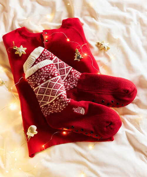 THE NORTH FACE(ザノースフェイス)の「THE NORTH FACE/ザ・ノース・フェイス Nuptse Bootie Socks SE ヌプシ ブーティ ソックス(ソックス/靴下・メンズ・レッド/ネイビー・MEDIUM/SMALL)」の12枚目の写真