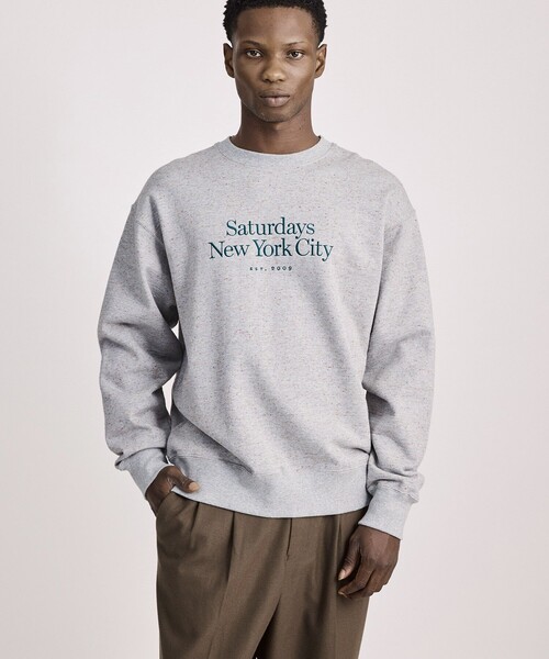 Saturdays NYC(サタデーズ ニューヨークシティ )の「Bowery Speckle Sweatshirt(スウェット・メンズ・チャコールグレー/グレー・S/M/X-SMALL/L/XL)」の3枚目の写真
