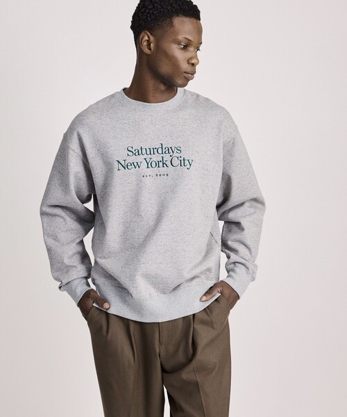 Saturdays NYC(サタデーズ ニューヨークシティ )の「Bowery Speckle Sweatshirt(スウェット・メンズ・チャコールグレー/グレー・S/M/X-SMALL/L/XL)」の4枚目の写真