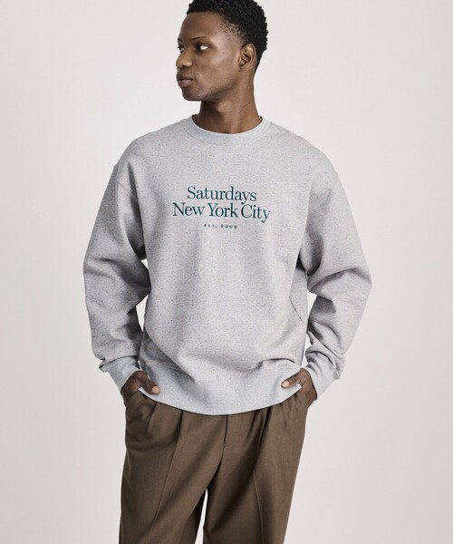 Saturdays NYC(サタデーズ ニューヨークシティ )の「Bowery Speckle Sweatshirt(スウェット・メンズ・チャコールグレー/グレー・S/M/X-SMALL/L/XL)」の2枚目の写真