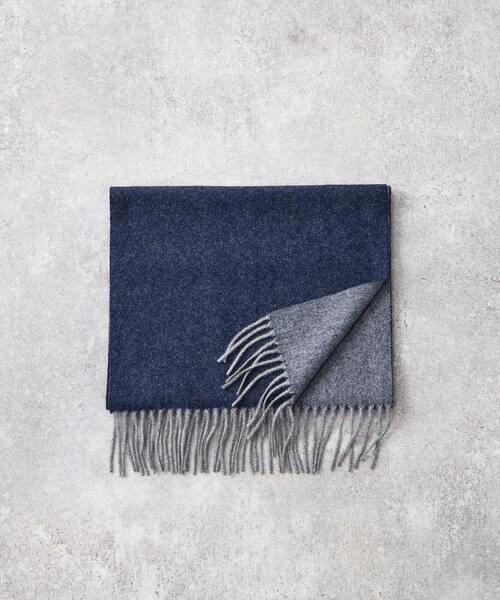 MEN'S MELROSE（メンズメルローズ）の「カシミヤリバーシブルマフラー（マフラー・メンズ・ブルーグリーン/ブラック/ワインレッド/ネイビー・9）」の3枚目の写真