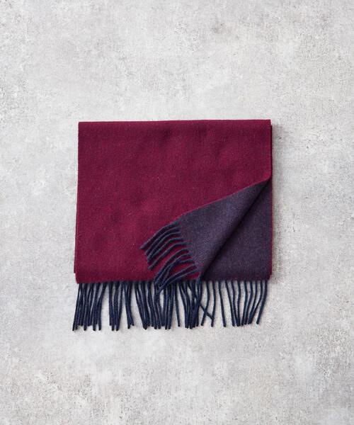 MEN'S MELROSE（メンズメルローズ）の「カシミヤリバーシブルマフラー（マフラー・メンズ・ブルーグリーン/ブラック/ワインレッド/ネイビー・9）」の4枚目の写真