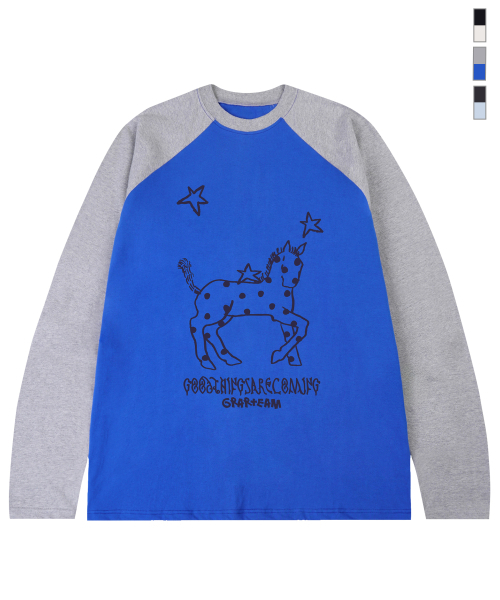 GRAVER（グレーバー）の「[ユニセックス]ドットポニー ヴィンテージ ロングスリーブ Tシャツ_5カラー（Tシャツ/カットソー・レディース・スカイブルー/インディゴブルー/アイボリー/ホワイト/ブラック・MEDIUM/LARGE）」の14枚目の写真