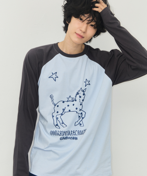 GRAVER（グレーバー）の「[ユニセックス]ドットポニー ヴィンテージ ロングスリーブ Tシャツ_5カラー（Tシャツ/カットソー・レディース・スカイブルー/インディゴブルー/アイボリー/ホワイト/ブラック・MEDIUM/LARGE）」の15枚目の写真
