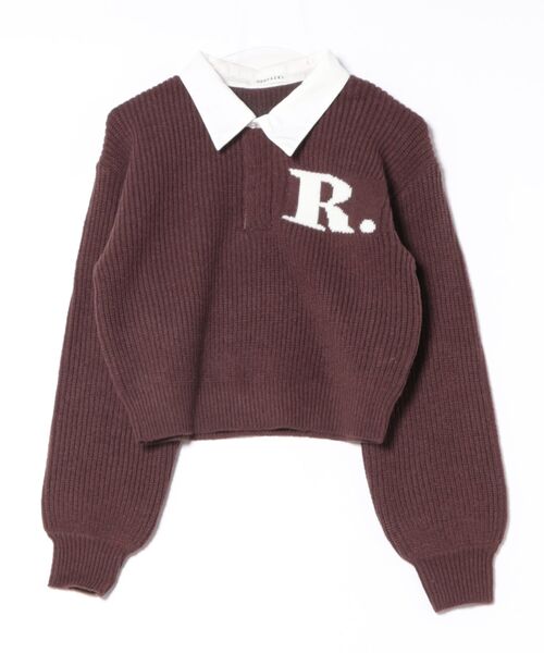 REDYAZEL(レディアゼル)の「R.カレッジポロニットプルオーバー(ニット/セーター・レディース・ネイビー/レッド/ブラウン/ライトグレー・FREE)」の10枚目の写真