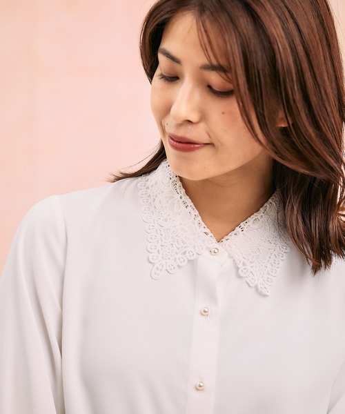 GLOBAL WORK(グローバルワーク)の「キレイつづく襟2WAYブラウス/581011(シャツ/ブラウス・レディース・ブラック/グレイッシュベージュ/オフホワイト・SMALL/MEDIUM/LARGE)」の11枚目の写真