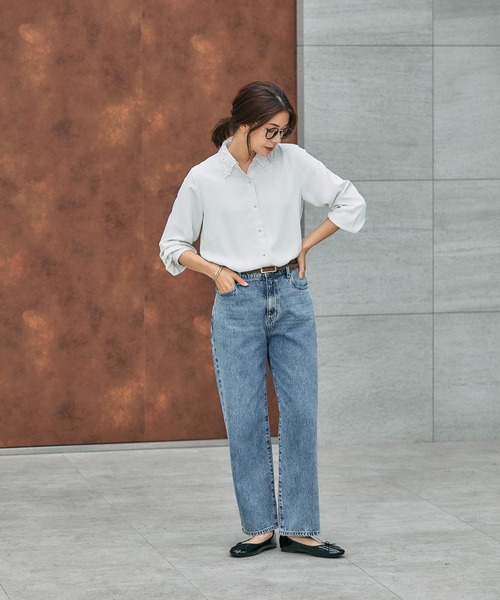 GLOBAL WORK(グローバルワーク)の「キレイつづく襟2WAYブラウス/581011(シャツ/ブラウス・レディース・ブラック/グレイッシュベージュ/オフホワイト・SMALL/MEDIUM/LARGE)」の19枚目の写真