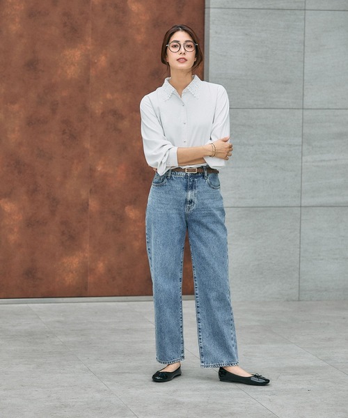 GLOBAL WORK(グローバルワーク)の「キレイつづく襟2WAYブラウス/581011(シャツ/ブラウス・レディース・ブラック/グレイッシュベージュ/オフホワイト・SMALL/MEDIUM/LARGE)」の20枚目の写真