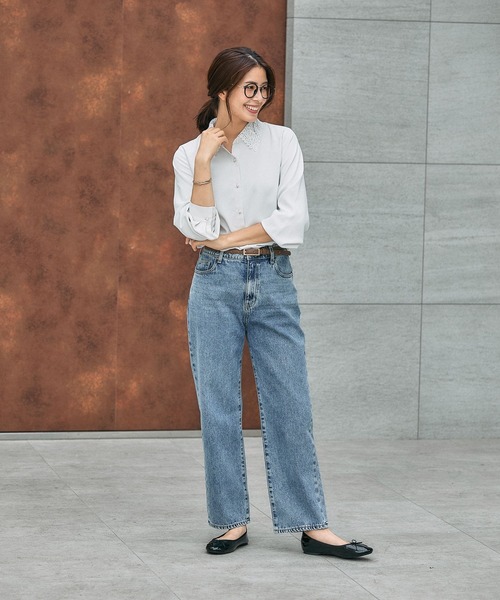 GLOBAL WORK(グローバルワーク)の「キレイつづく襟2WAYブラウス/581011(シャツ/ブラウス・レディース・ブラック/グレイッシュベージュ/オフホワイト・SMALL/MEDIUM/LARGE)」の21枚目の写真