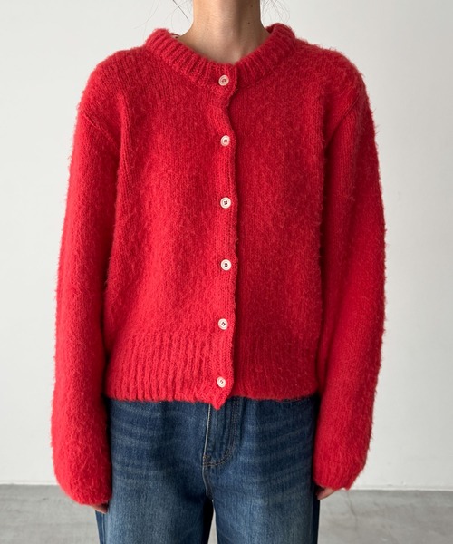 CANAL JEAN（キャナルジーン）の「El mar　アルパカ混ヘアリークルーカーディガン（カーディガン/ボレロ・レディース・レッド・ONE SIZE）」の6枚目の写真