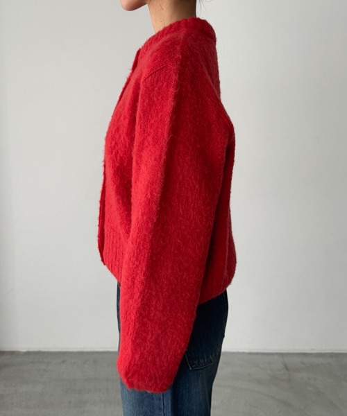 CANAL JEAN（キャナルジーン）の「El mar　アルパカ混ヘアリークルーカーディガン（カーディガン/ボレロ・レディース・レッド・ONE SIZE）」の7枚目の写真
