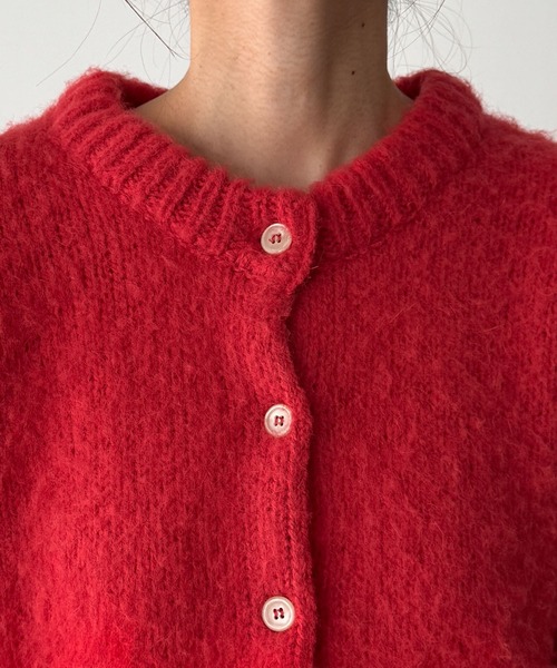 CANAL JEAN（キャナルジーン）の「El mar　アルパカ混ヘアリークルーカーディガン（カーディガン/ボレロ・レディース・レッド・ONE SIZE）」の9枚目の写真