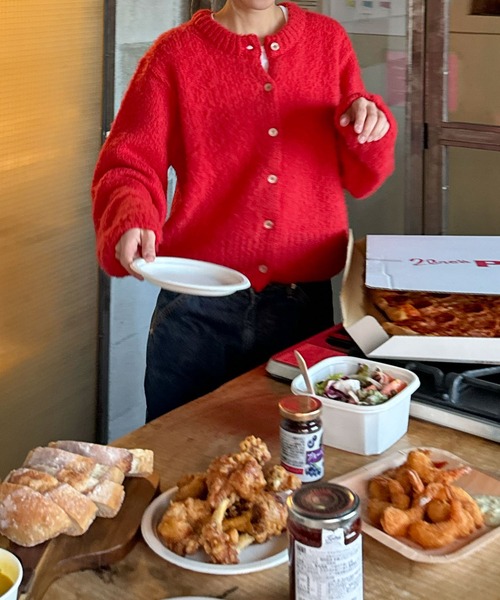 CANAL JEAN（キャナルジーン）の「El mar　アルパカ混ヘアリークルーカーディガン（カーディガン/ボレロ・レディース・レッド・ONE SIZE）」の11枚目の写真