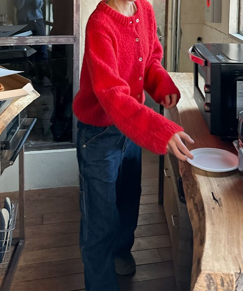 CANAL JEAN（キャナルジーン）の「El mar　アルパカ混ヘアリークルーカーディガン（カーディガン/ボレロ・レディース・レッド・ONE SIZE）」の13枚目の写真
