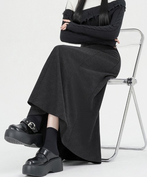 ONEP STAR(ワンピスター)の「Aラインミディスカート(スカート・レディース・ダークグレー/ブラック・SMALL/MEDIUM/LARGE/X-LARGE)」の7枚目の写真