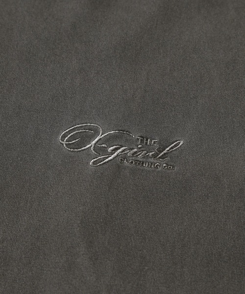 X-girl（エックスガール）の「PIGMENT DYED FACE AND LOGO SQUARE PATCH L/S TEE（Tシャツ/カットソー・レディース・ピンク/ブラック/オリーブ・S/M/L）」の12枚目の写真