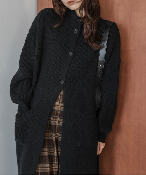 AMELY(エミリー)の「ロングニットカーディガン(カーディガン/ボレロ・レディース・グレー/アイボリー/ブラック/ブラウン・フリー)」の7枚目の写真