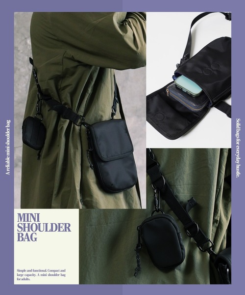 jiggys shop(ジギーズショップ)の「撥水加工 ミニショルダーバッグ ミニポーチ付き(ショルダーバッグ・メンズ・ブラック・FREE)」の4枚目の写真