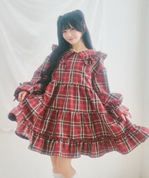 【クティールとレトロ】【セット着用可】アソートティアードリボンミニワンピース