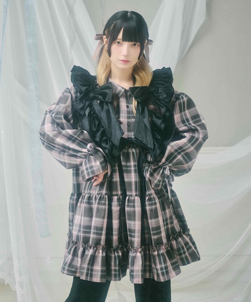 クティールとレトロ】アソートティアードリボンミニワンピース