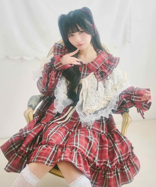 ♡24時間以内発送♡ クティールとレトロ アソートティアードリボンミニワンピース クティールとレトロ】【セット着用可】アソートティアードリボンミニ