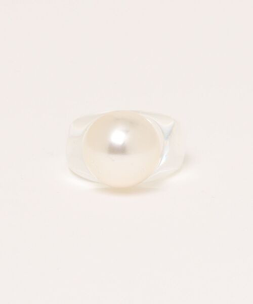 LOWRYS FARM(ローリーズファーム)の「ガラスフウリング 612875(リング・レディース・ホワイト/ホワイト系その他/ブラック・FREE)」の2枚目の写真