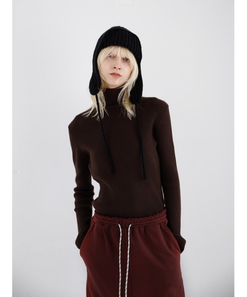 Katrin TOKYO(カトリーントーキョー)の「color rib turtle knit(ニット/セーター・レディース・ダークブラウン系/グリーン/パープル/アイボリー・FREE/XS)」の1枚目の写真