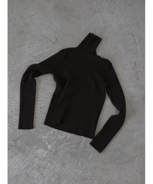 Katrin TOKYO(カトリーントーキョー)の「color rib turtle knit(ニット/セーター・レディース・ダークブラウン系/グリーン/パープル/アイボリー・FREE/XS)」の7枚目の写真