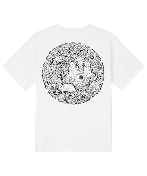 KAN6312(カン6312)の「KTW0141 オウル 半袖Tシャツ - ホワイト(Tシャツ/カットソー・メンズ・その他・LARGE/MEDIUM/SMALL/X-LARGE)」の1枚目の写真