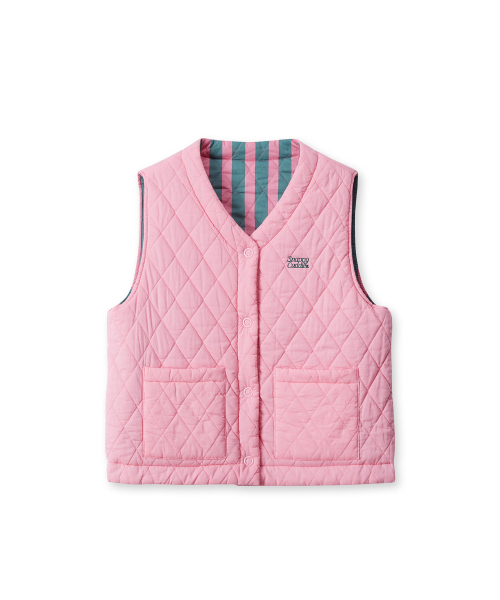 Fluffy Croissant Reversible Vest (Rose Hip)（ダウンベスト