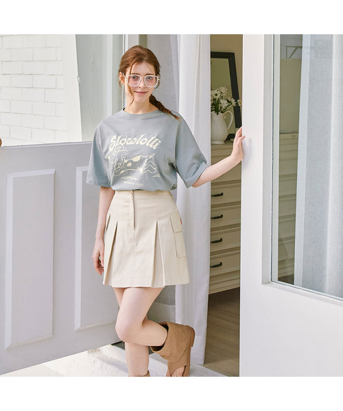 SLOWLOLLI(スローローリ)の「Rolling puppy t-shirt_3 Colors(Tシャツ/カットソー・レディース・ホワイト/Beige/ミント・FREE)」の3枚目の写真