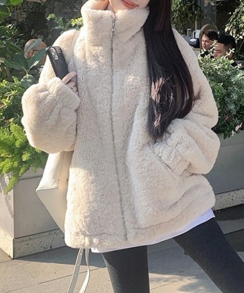 Oversize zip up boa coat（ムートンコート）｜Vipoa（ヴィポア）の