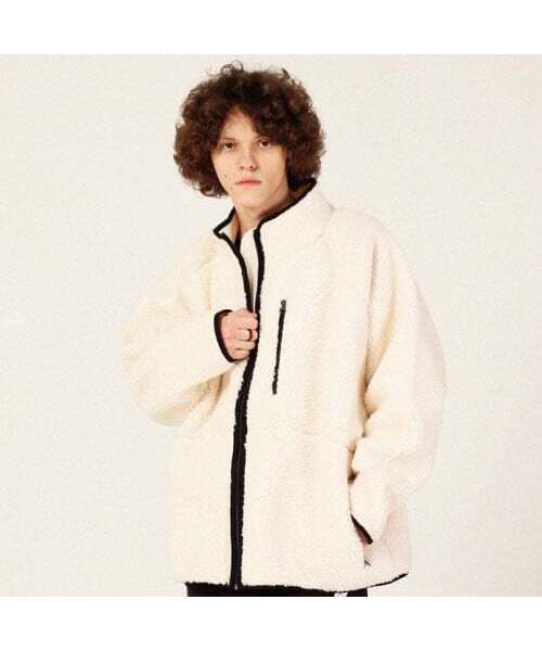 RESPECT(リスペクト)の「heavy fleece zip-up jacket (ivory)(その他アウター・メンズ・その他・LARGE/MEDIUM/X-LARGE)」の1枚目の写真