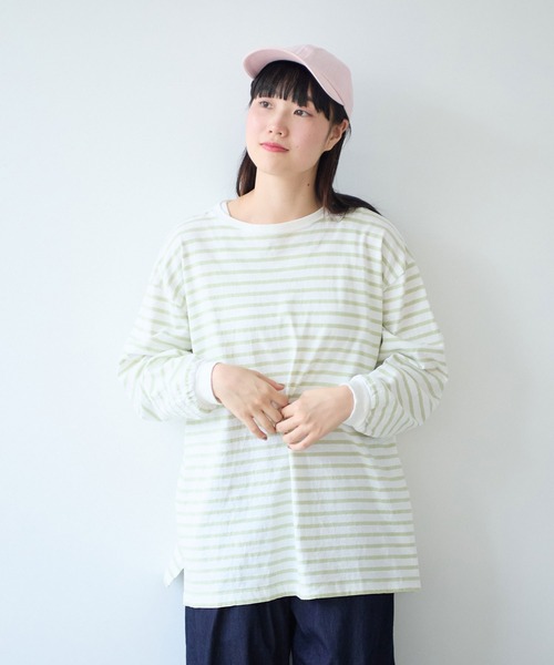 bulle de savon（ビュルデサボン）の「1/16 空紡ボーダー おおきめプルオーバー（Tシャツ/カットソー・レディース・ホワイト/ブルー・FREE）」の2枚目の写真