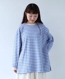 bulle de savon | 1/16 空紡ボーダー おおきめプルオーバー(Tシャツ/カットソー)