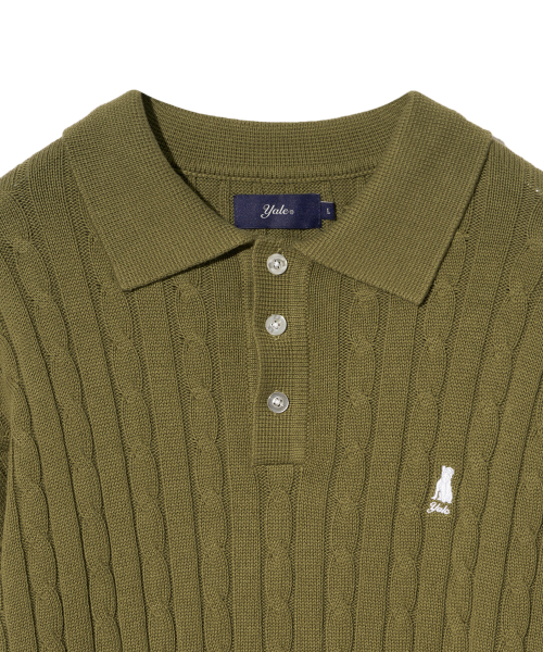 YALE(イェール)の「ケーブルポロニット_カーキ(ニット/セーター・レディース・その他・SMALL/MEDIUM/LARGE/X-LARGE)」の4枚目の写真