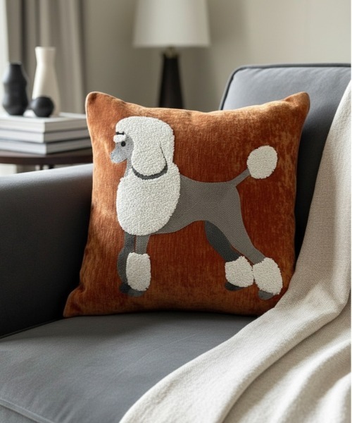 セール】ONE DAY Select / DOG刺繍 クッションカバー 45×45cm YWG-0002