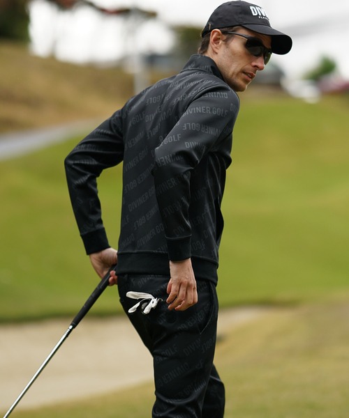 DIVINER GOLF】ポンチ総柄ロゴスタンドジャケット メンズ ゴルフウェア