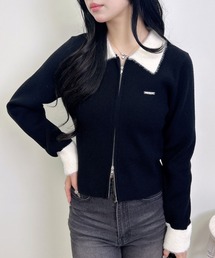 INGNI | フェザー襟リブニットカーディガン(カーディガン/ボレロ)