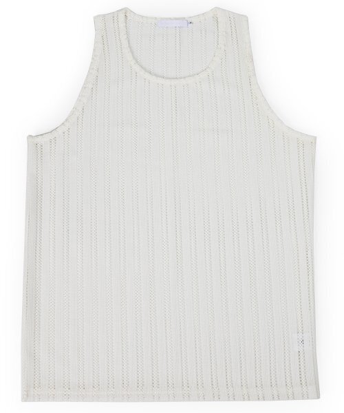 C WEAR BY THE GENIUS(シーウェアバイザジーニアス)の「オーバーサイズシースルークラフトニットスリーブレスホワイト(Tシャツ/カットソー・レディース・その他・size1/size3)」の5枚目の写真