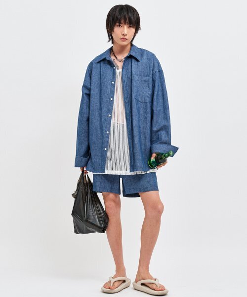 C WEAR BY THE GENIUS(シーウェアバイザジーニアス)の「オーバーサイズシースルークラフトニットスリーブレスホワイト(Tシャツ/カットソー・レディース・その他・size1/size3)」の3枚目の写真