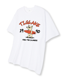 サーフィンウルフ オーバーサイズ 半袖Tシャツ ホワイト